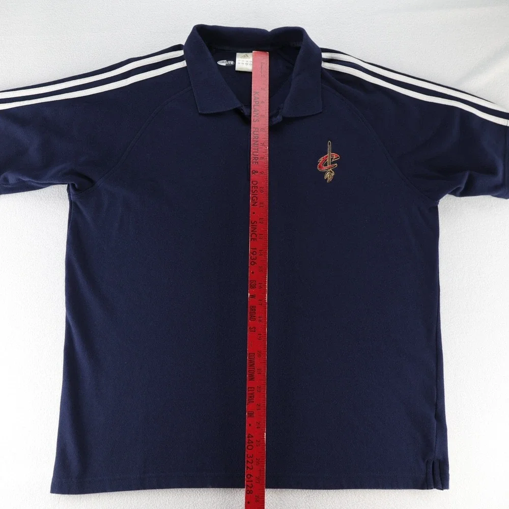 Adidas Mens Cleveland Cavaliers Climalite Polo Shirt Trifoil Navy Blue Large NBA